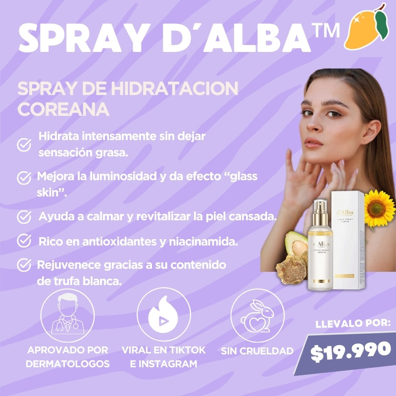 SPRAY D´ALBA™ SPRAY DE HIDRATACION COREANA 2x1