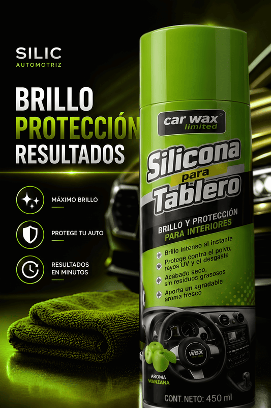 CAR WAX™ Silicona para Tablero - brillo que protege, acabado que se nota.