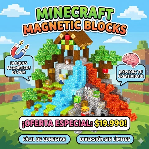 Bloques Magnéticos de Minecraft™ - Imagina, conecta y crea