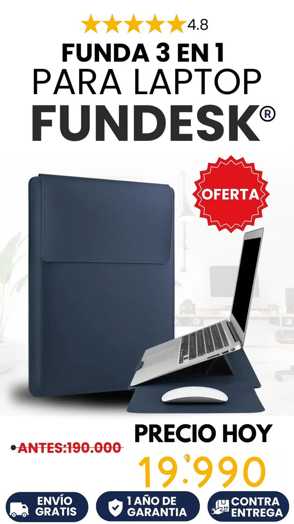 FUNDESK™ FUNDA 3 EN 1 PARA LAPTOP